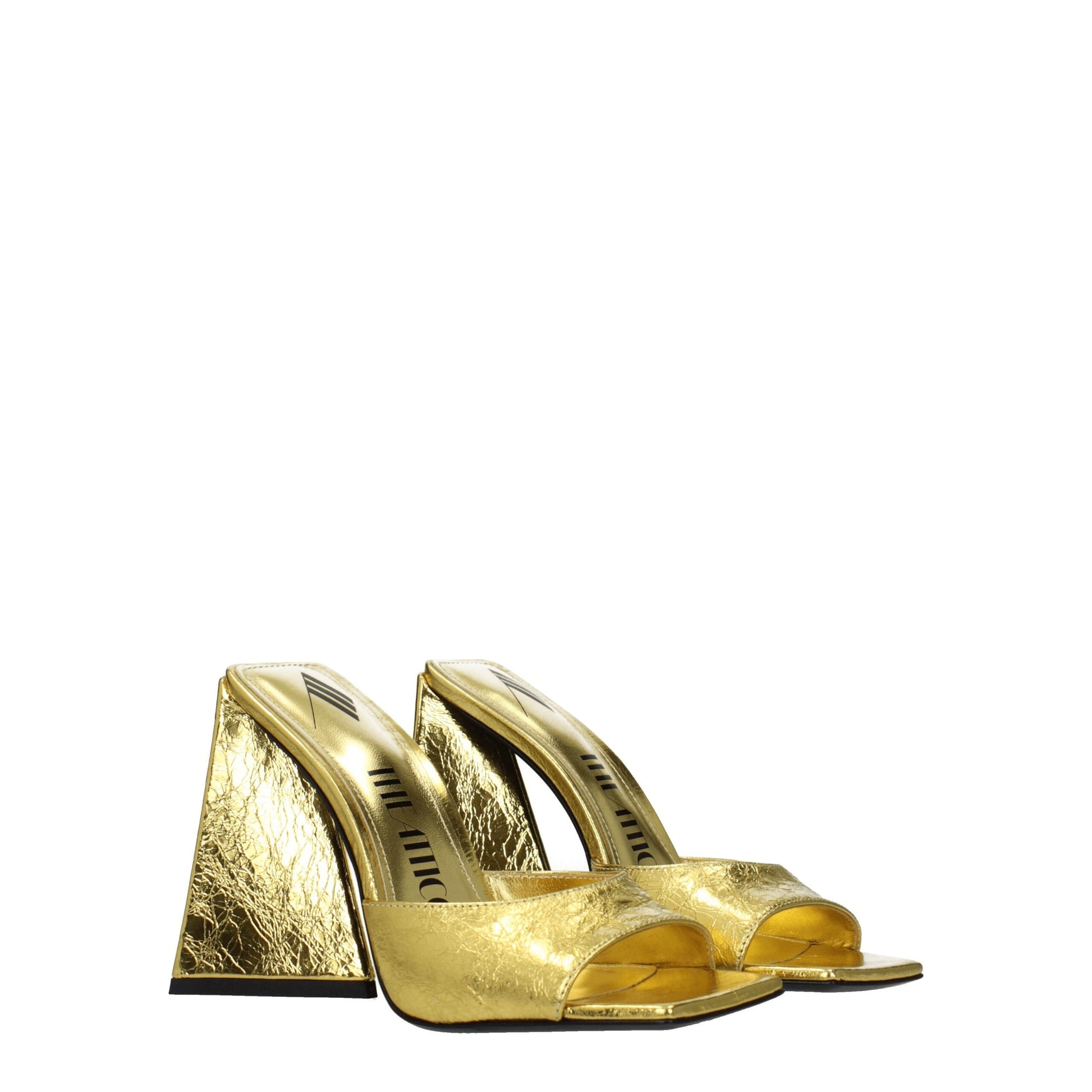 The Attico Gold Leather Platform Sandals Curated Luxury Accessories by Orvyn