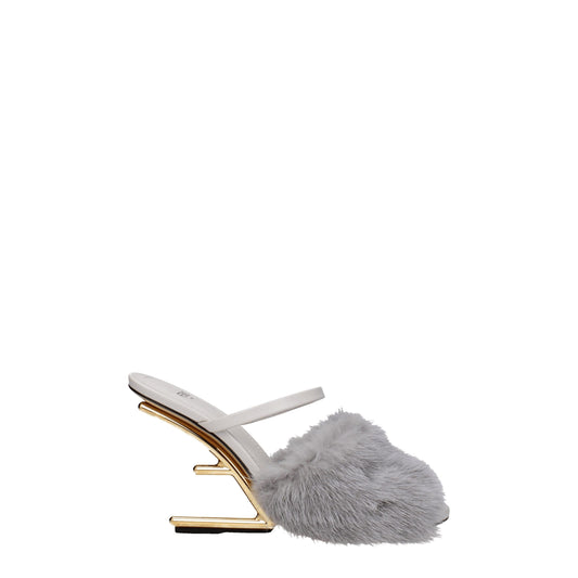 Fendi Gray Mink Slippers Curated Luxury Accessories by Orvyn
