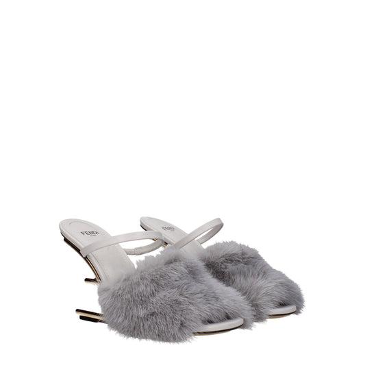 Fendi Gray Mink Slippers Curated Luxury Accessories by Orvyn