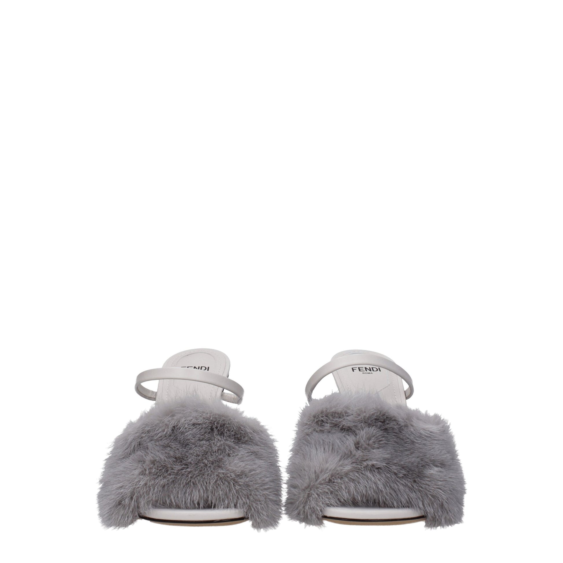 Fendi Gray Mink Slippers Curated Luxury Accessories by Orvyn