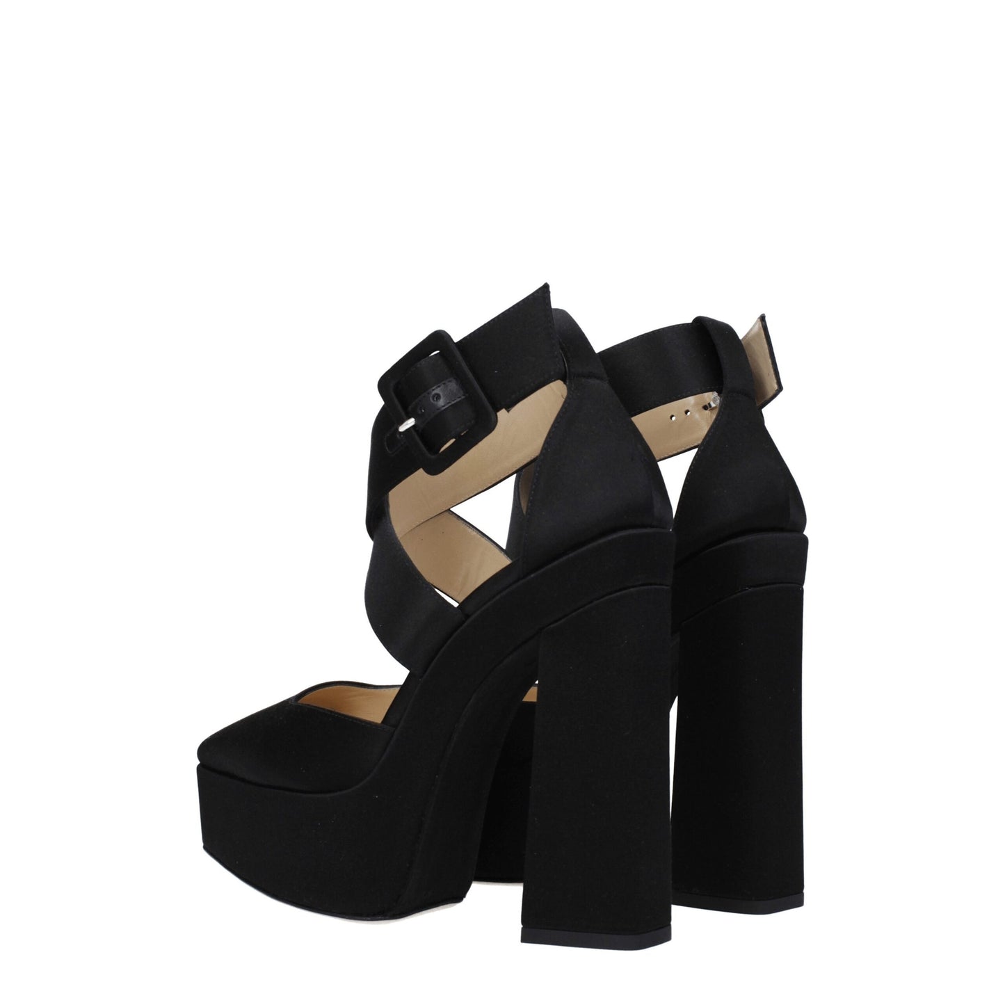 Jimmy Choo Black Satin Platform Sandals Curated Luxury Accessories by Orvyn