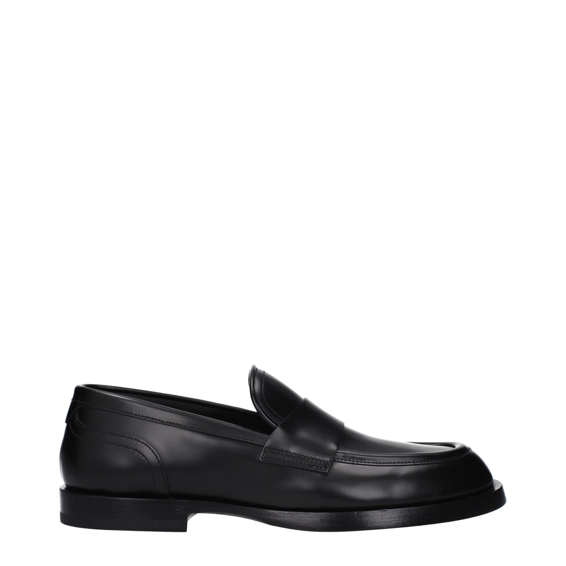 Dolce & Gabbana Black Leather Slip-On Loafers Curated Luxury Accessories by Orvyn
