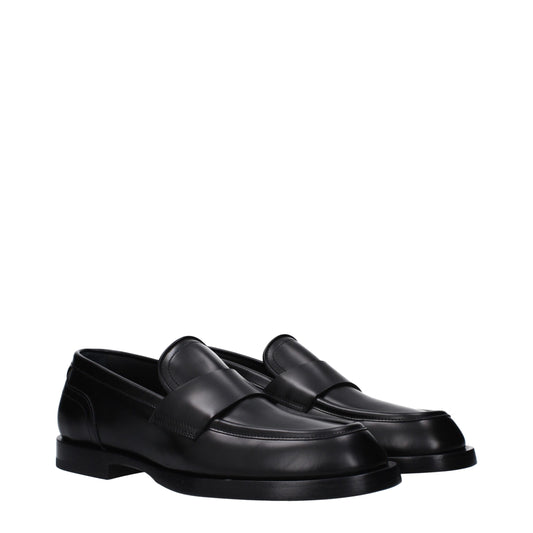 Dolce & Gabbana Black Leather Slip-On Loafers Curated Luxury Accessories by Orvyn