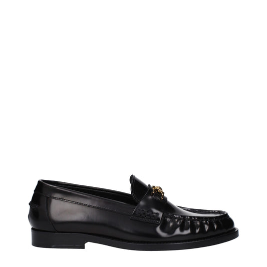 Versace Black Leather Slip-On Loafers Curated Luxury Accessories by Orvyn