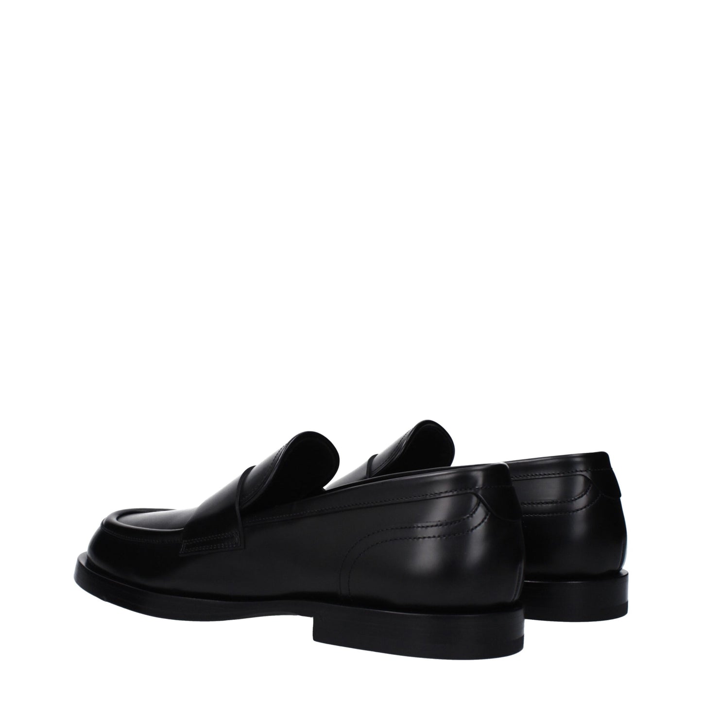 Dolce & Gabbana Black Leather Slip-On Loafers Curated Luxury Accessories by Orvyn