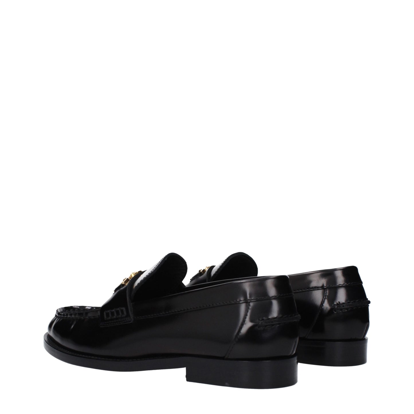 Versace Black Leather Slip-On Loafers Curated Luxury Accessories by Orvyn