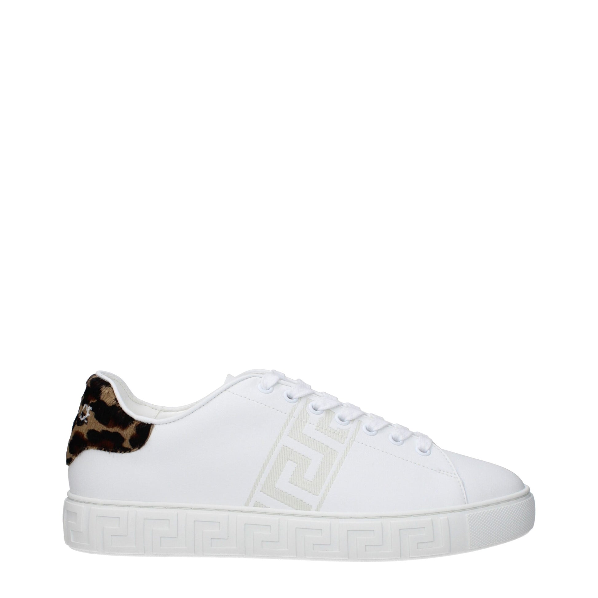 Versace White Leather Low Top Sneakers Curated Luxury Accessories by Orvyn