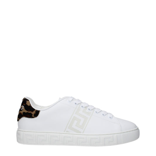 Versace White Leather Low Top Sneakers Curated Luxury Accessories by Orvyn