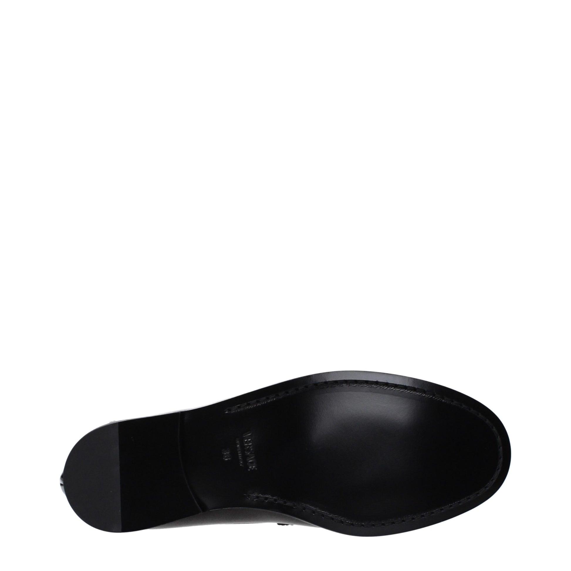 Versace Black Leather Slip-On Loafers Curated Luxury Accessories by Orvyn