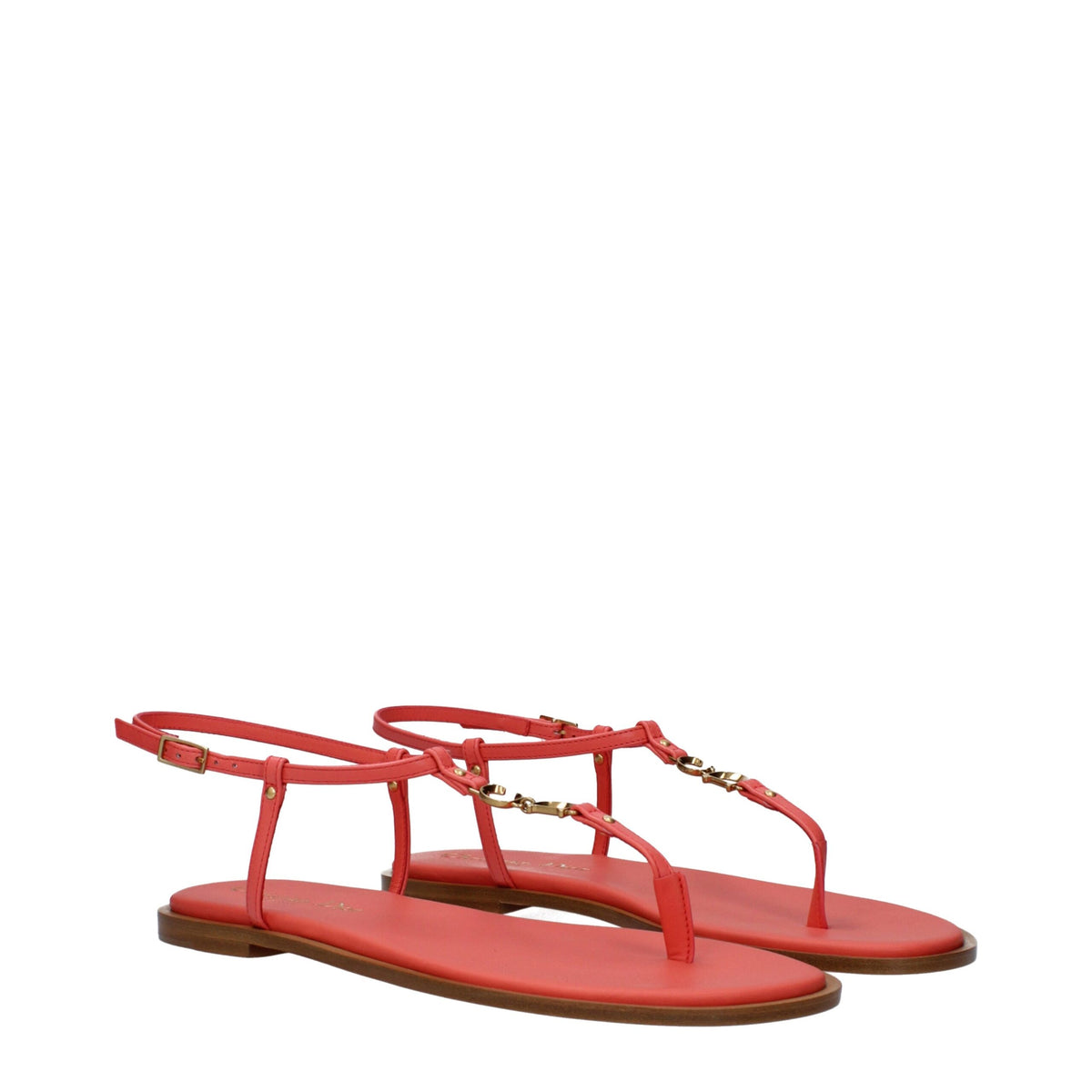 Christian Dior Pink Leather Flip-Flop Sandals rosa