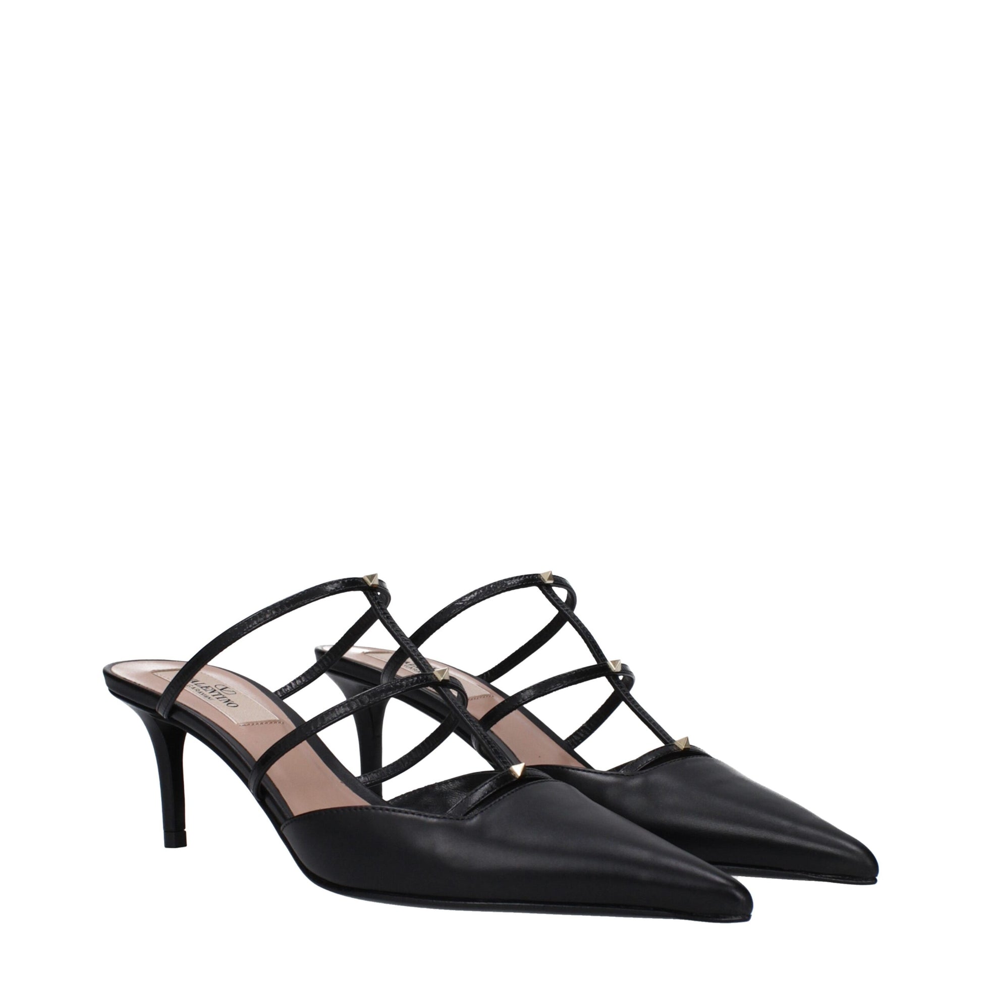 Valentino Garavani Black Leather Sandals Curated Luxury Accessories by Orvyn