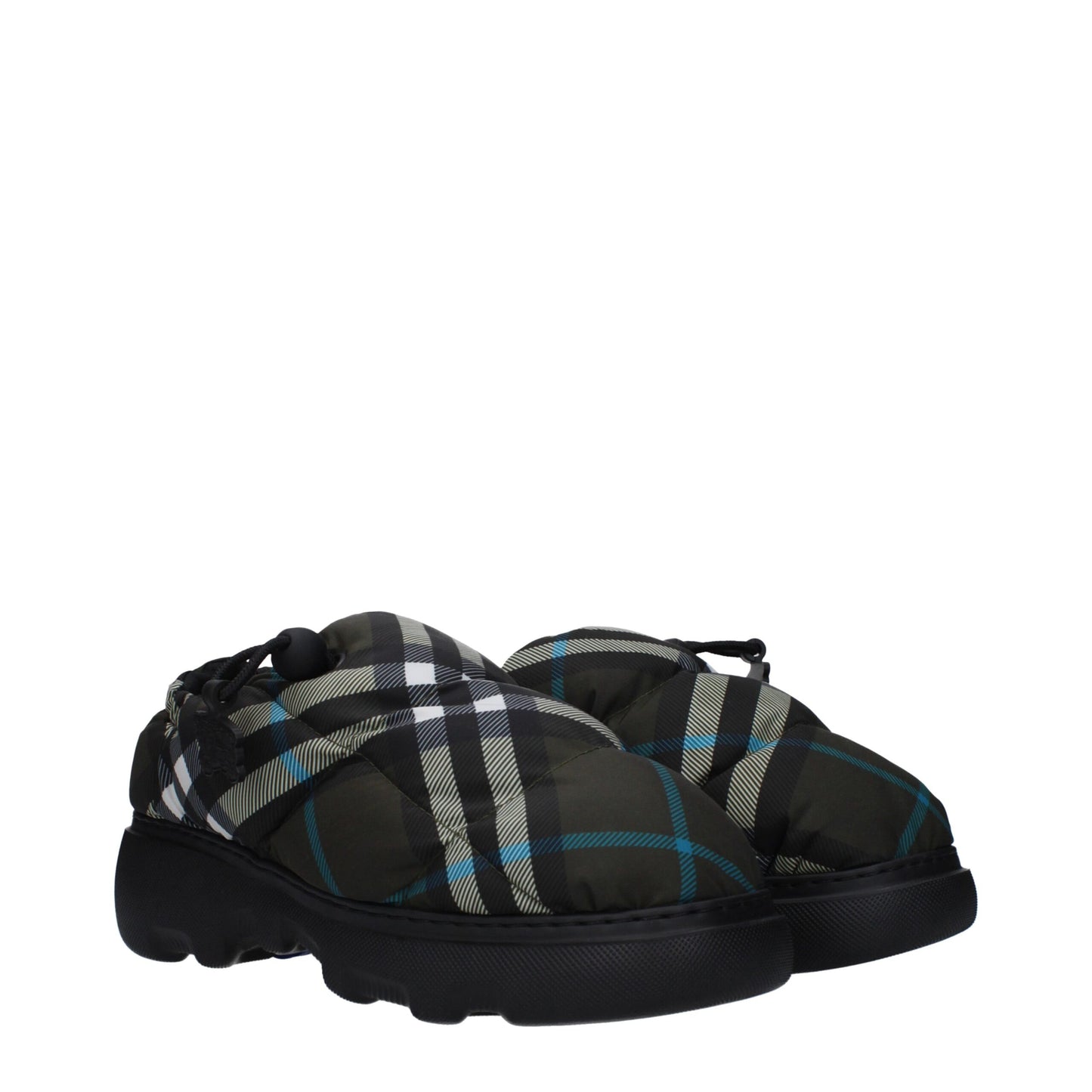 Burberry Green Fabric Slip-On Loafers Curated Luxury Accessories by Orvyn