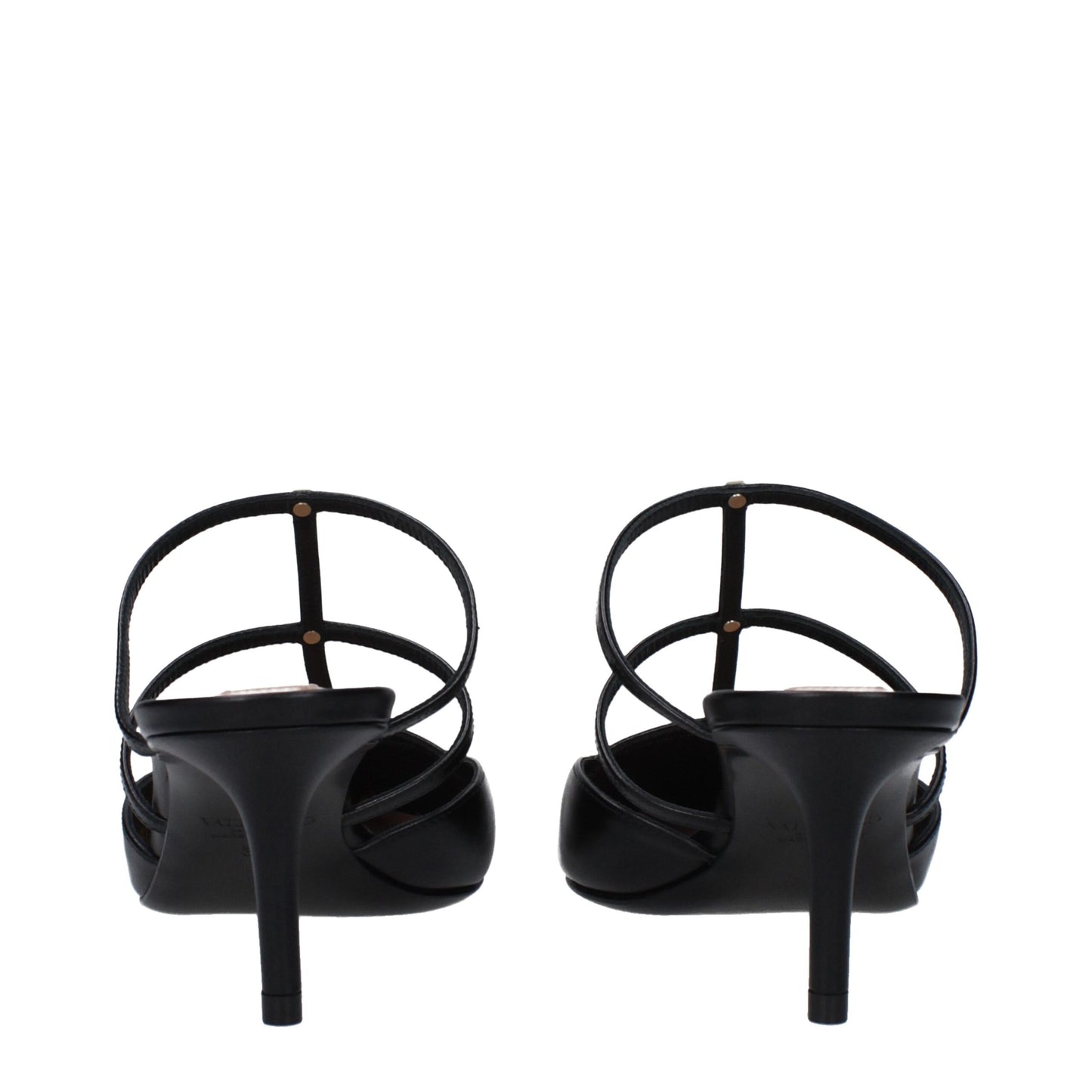 Valentino Garavani Black Leather Sandals Curated Luxury Accessories by Orvyn