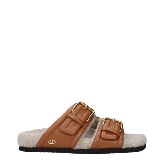 Valentino Garavani Brown Leather Slippers Curated Luxury Accessories by Orvyn