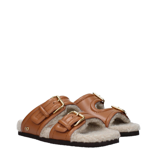 Valentino Garavani Brown Leather Slippers Curated Luxury Accessories by Orvyn