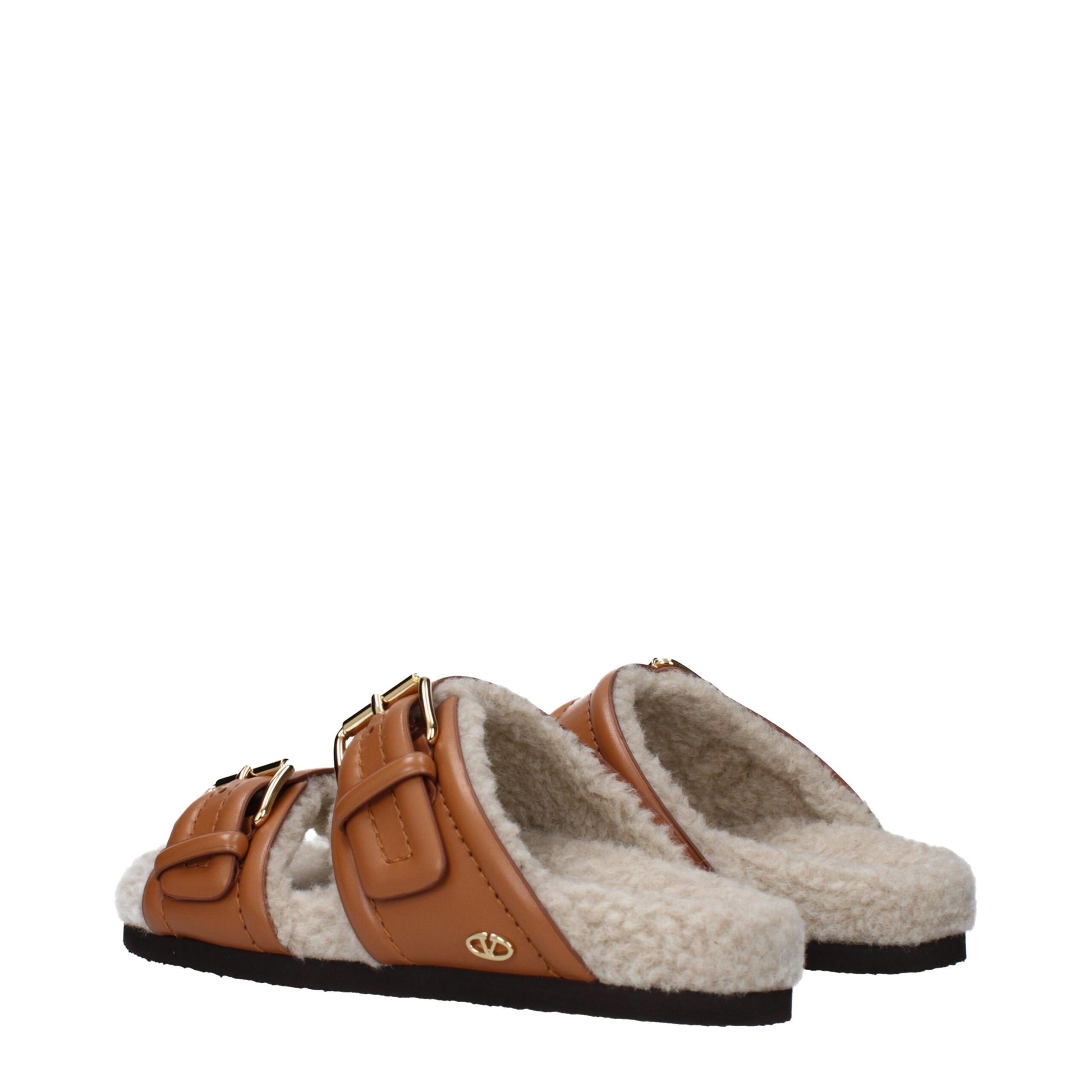 Valentino Garavani Brown Leather Slippers Curated Luxury Accessories by Orvyn