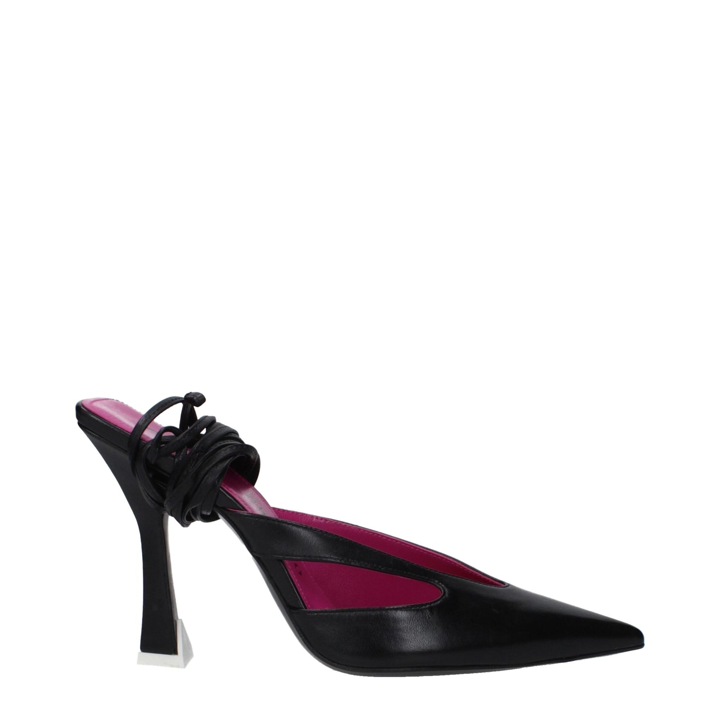The Attico Black Leather Stiletto Heel Sandals Curated Luxury Accessories by Orvyn