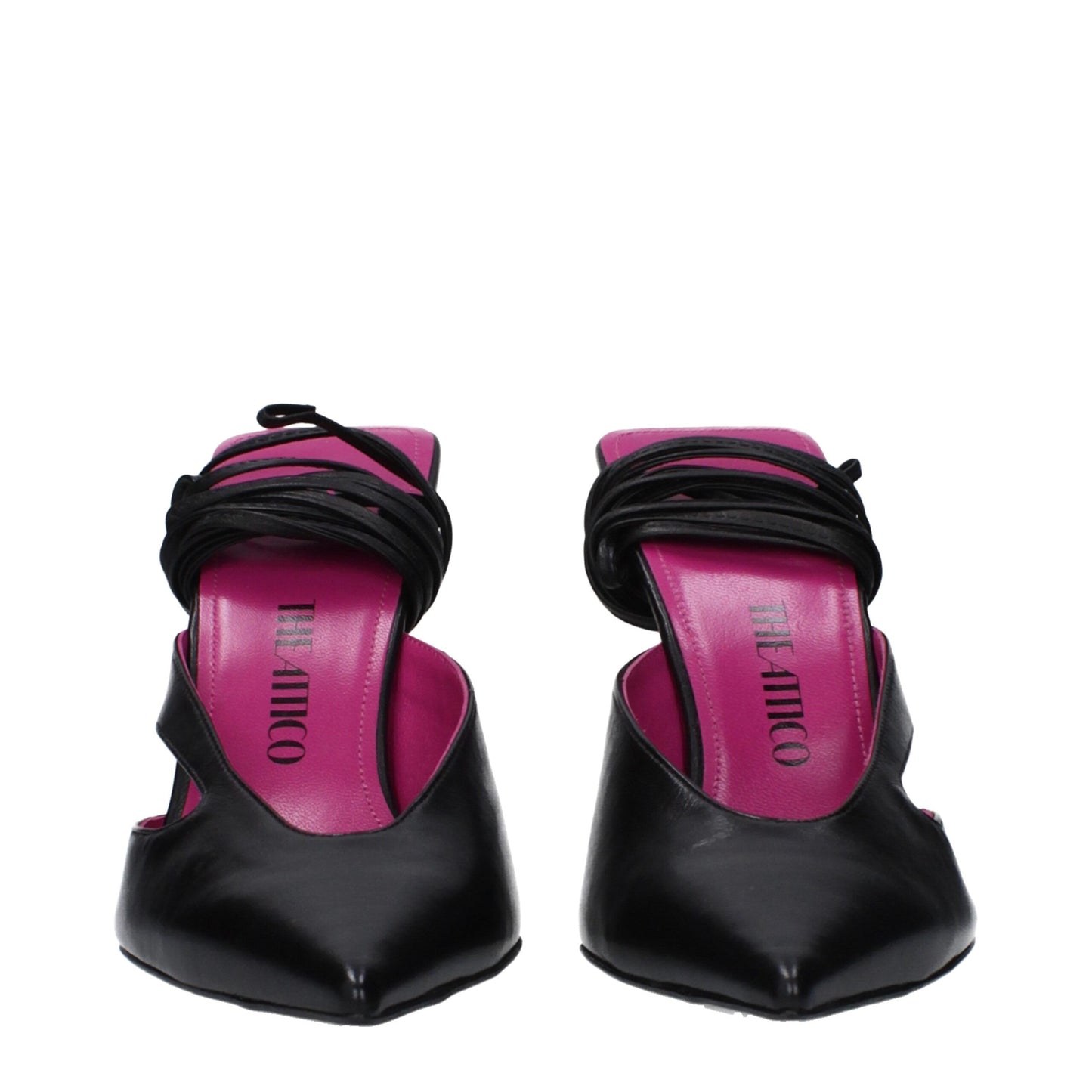The Attico Black Leather Stiletto Heel Sandals Curated Luxury Accessories by Orvyn