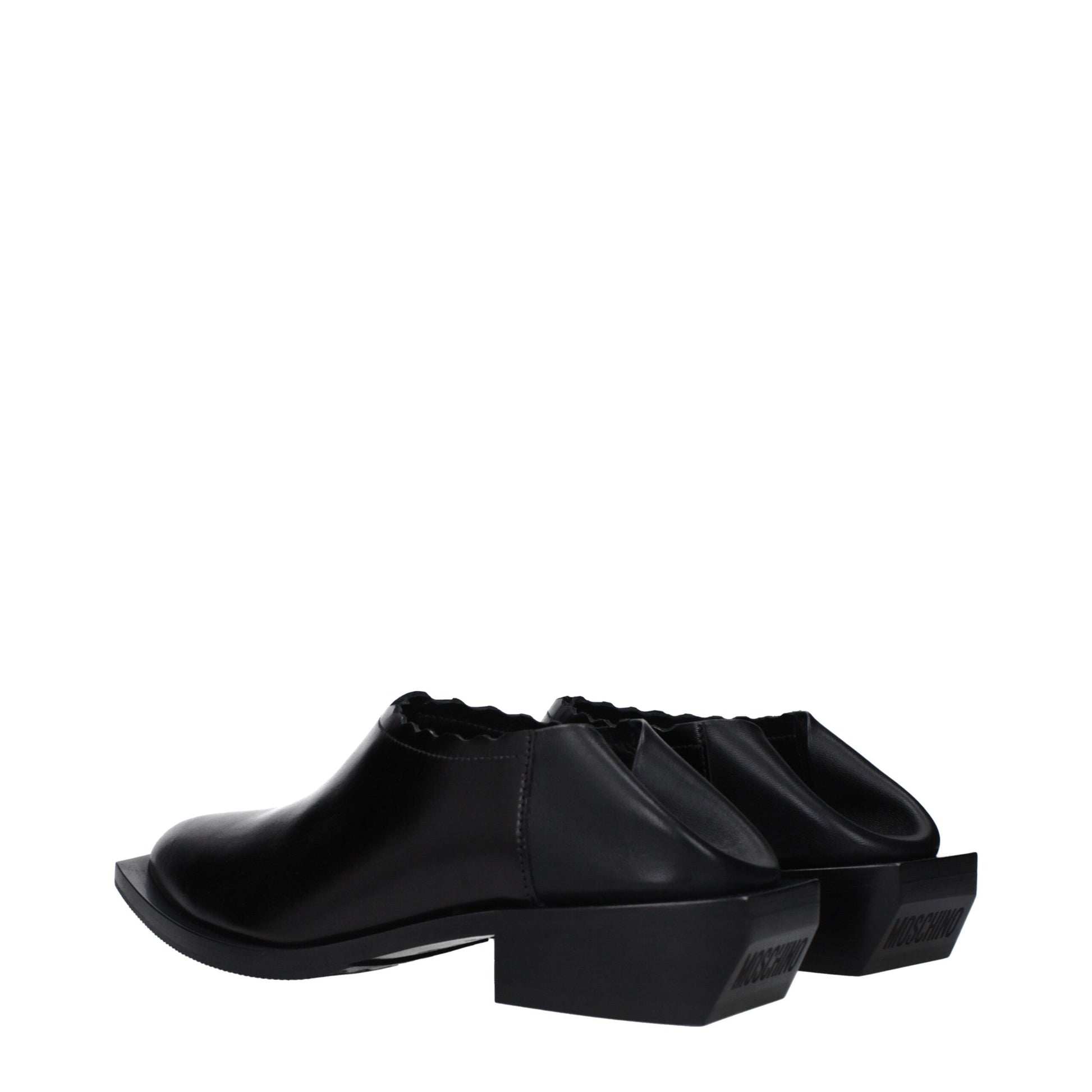 Moschino Black Leather Mules Curated Luxury Accessories by Orvyn