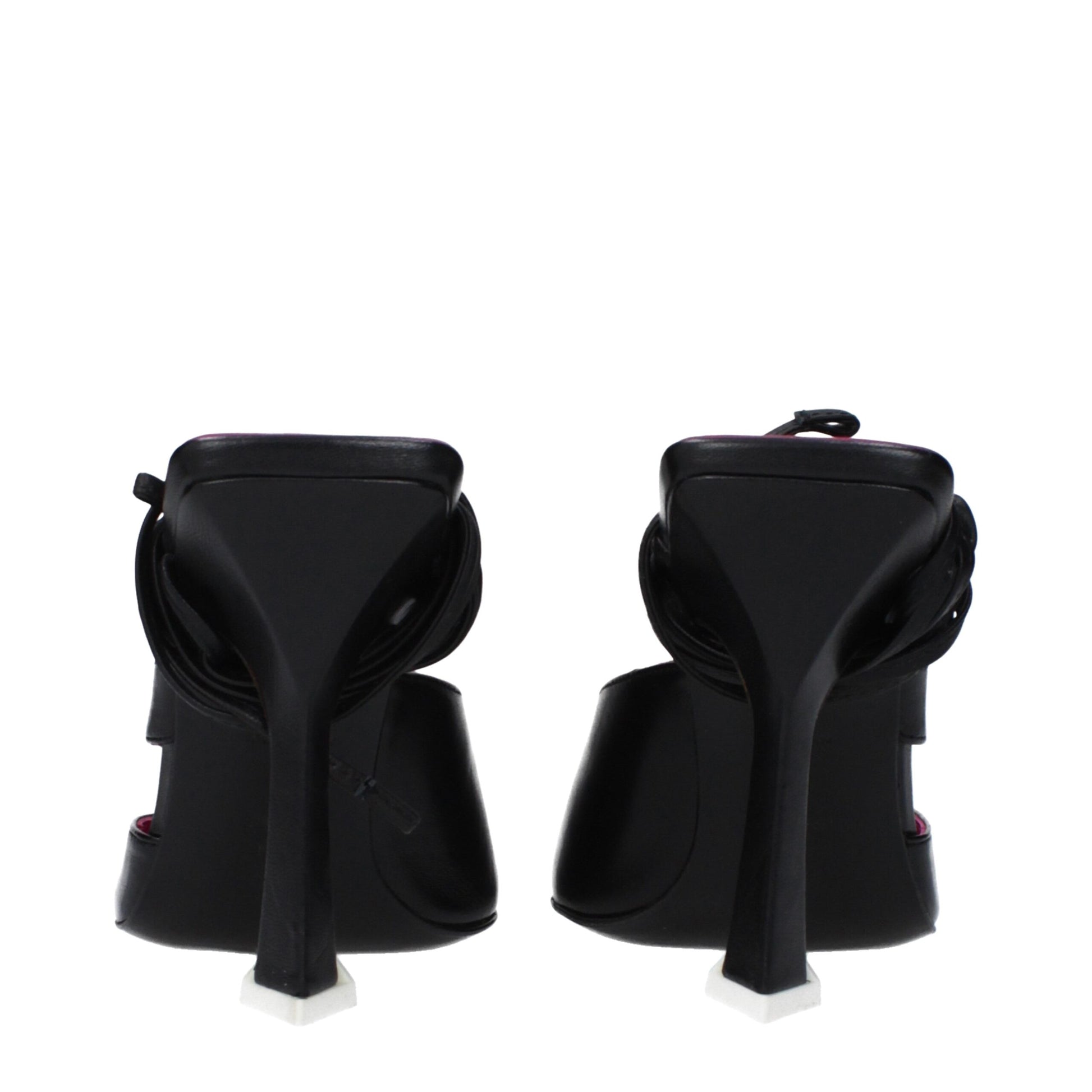 The Attico Black Leather Stiletto Heel Sandals Curated Luxury Accessories by Orvyn