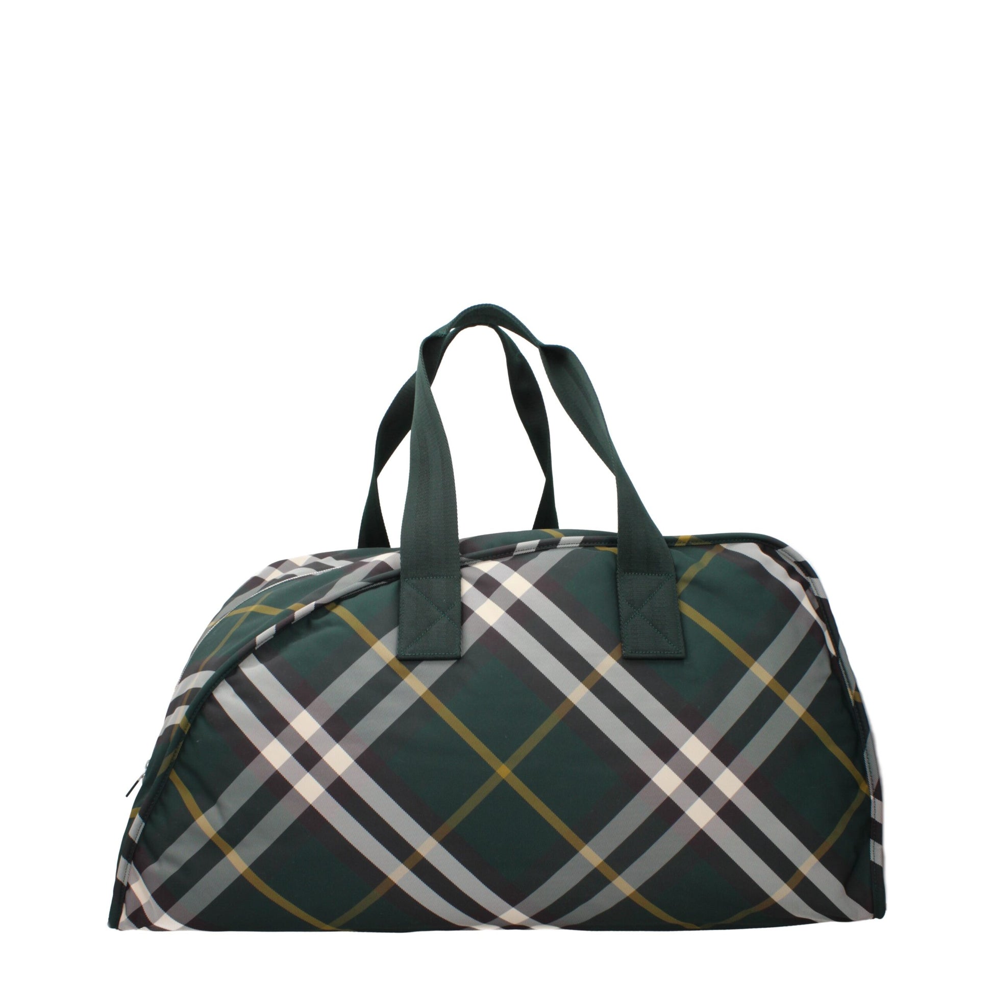 Burberry Large Shield Green Check Fabric Duffle Bag curated by orvyn luxury accessories