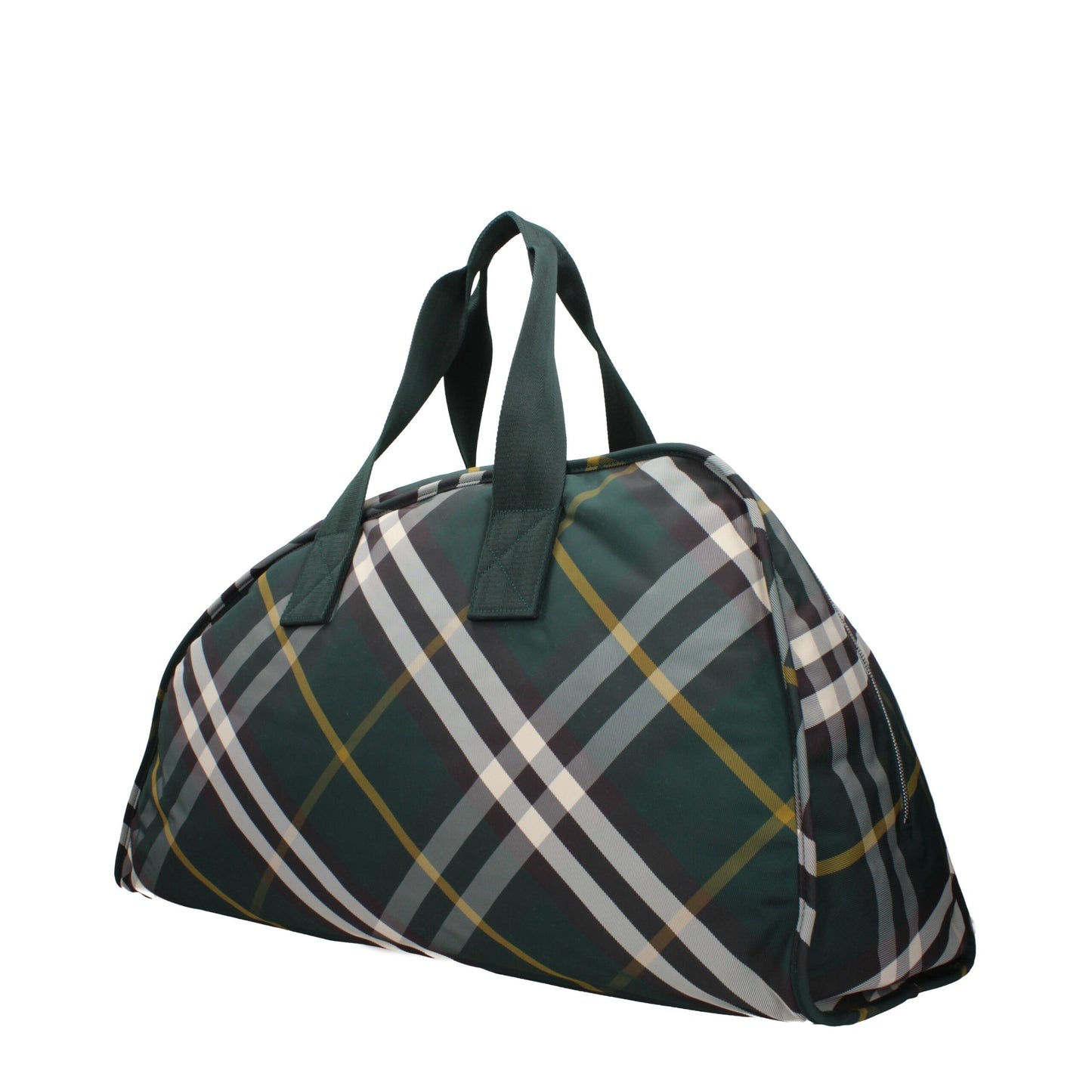 Burberry Large Shield Green Check Fabric Duffle Bag