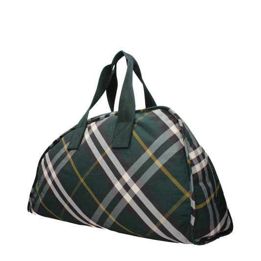 Burberry Large Shield Green Check Fabric Duffle Bag