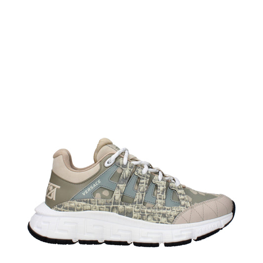 Versace Green Fabric Low Top Sneakers Curated Luxury Accessories by Orvyn