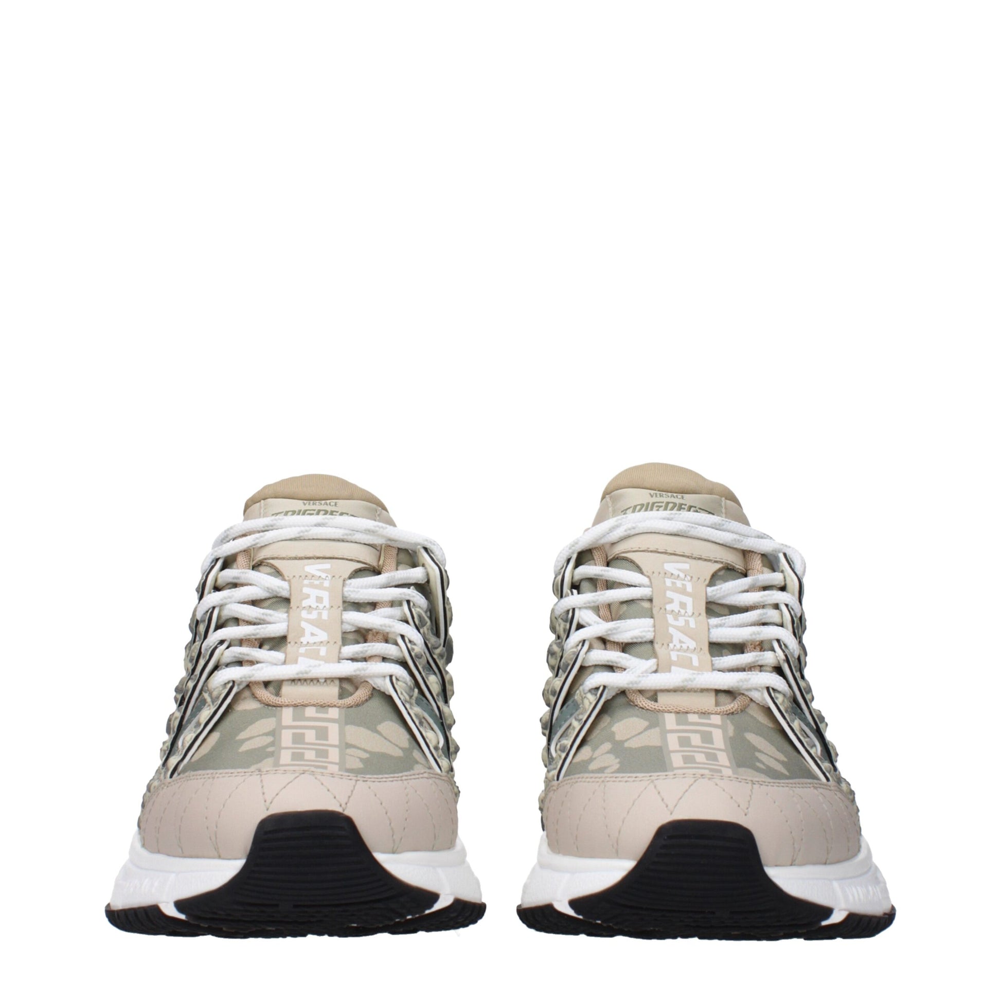 Versace Green Fabric Low Top Sneakers Curated Luxury Accessories by Orvyn