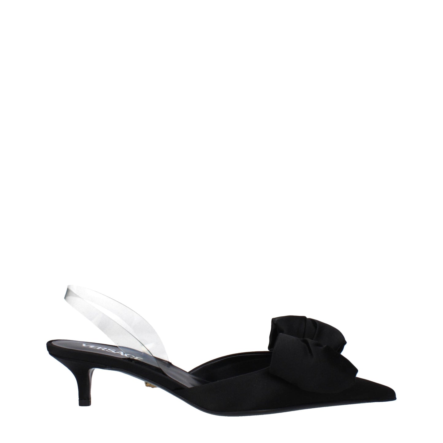 Versace Black Satin Flat Sandals Curated Luxury Accessories by Orvyn
