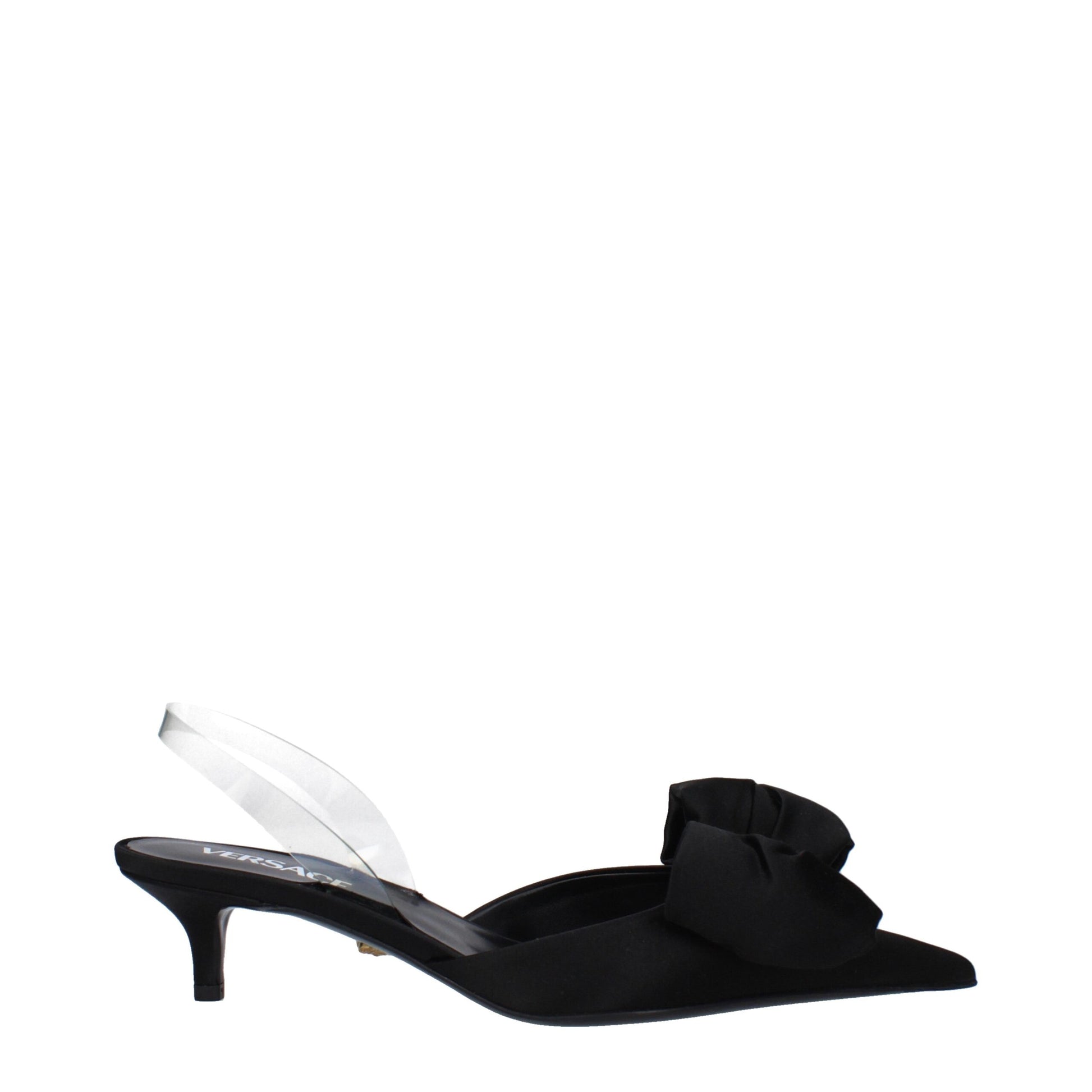 Versace Black Satin Flat Sandals Curated Luxury Accessories by Orvyn
