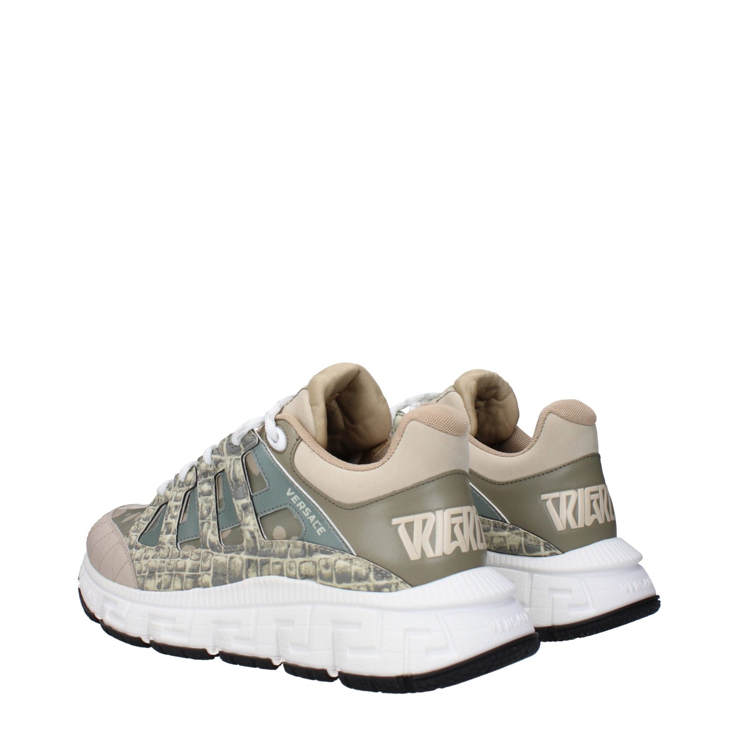 Versace Green Fabric Low Top Sneakers Curated Luxury Accessories by Orvyn