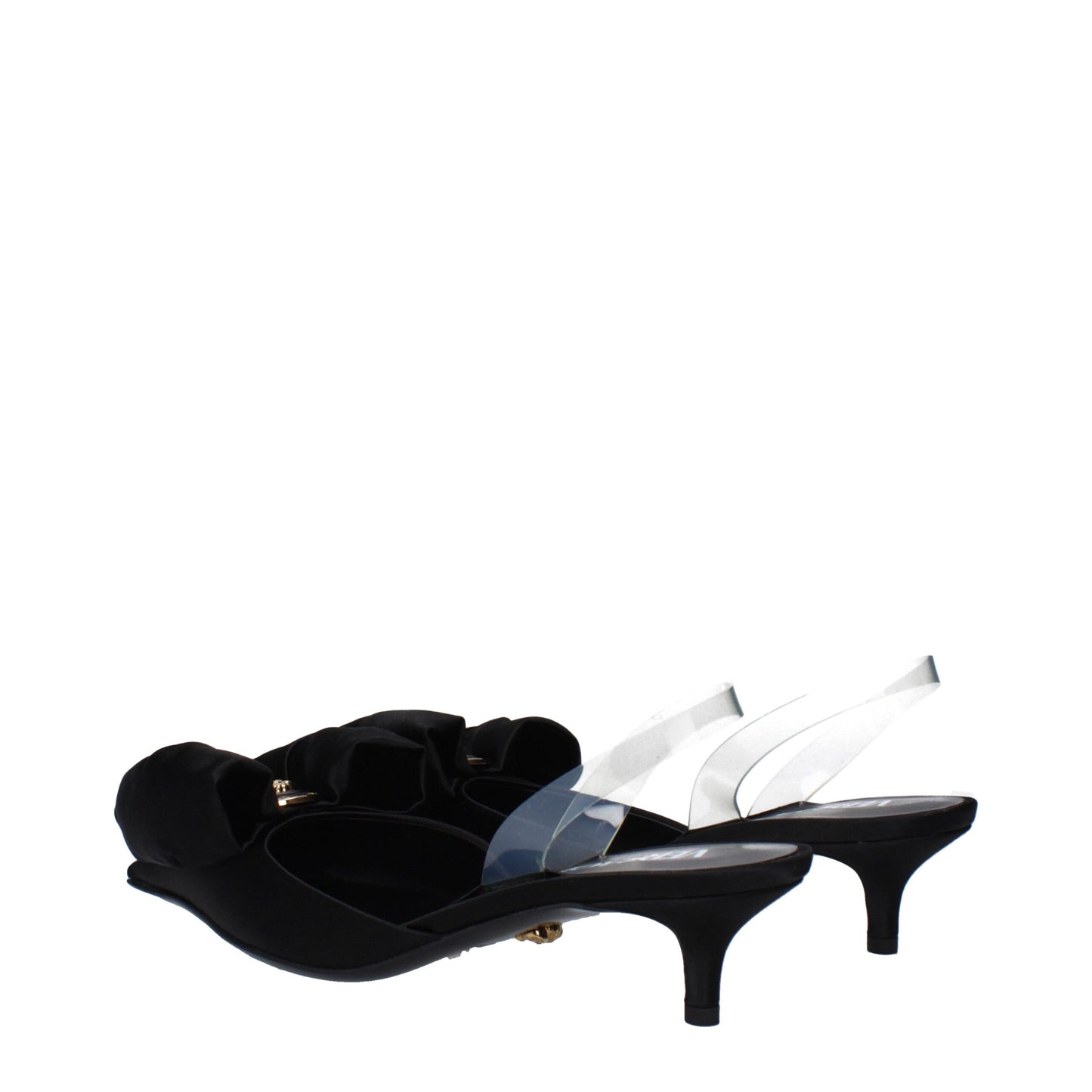 Versace Black Satin Flat Sandals Curated Luxury Accessories by Orvyn