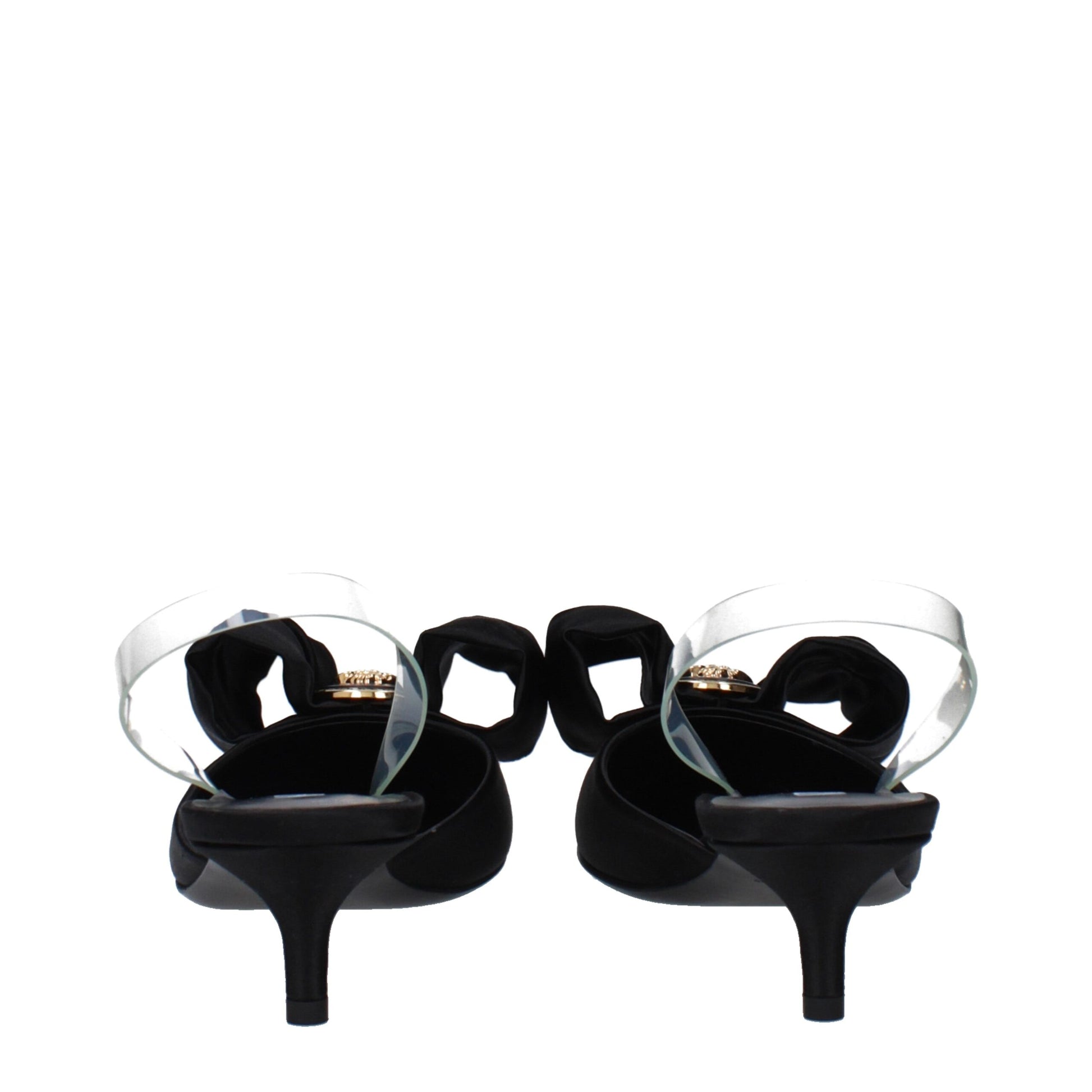 Versace Black Satin Flat Sandals Curated Luxury Accessories by Orvyn