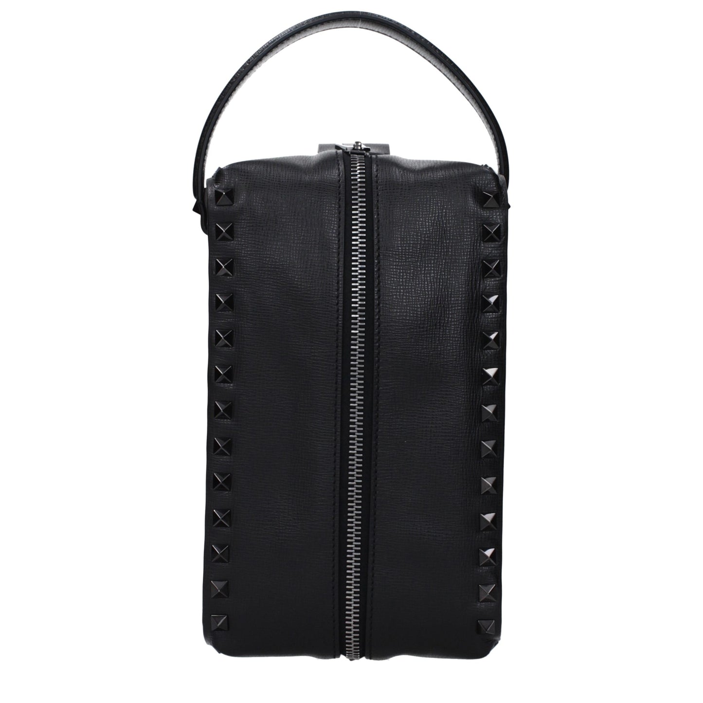 Valentino Garavani Rockstud Black Leather Clutch Bag curated by orvyn luxury accessories