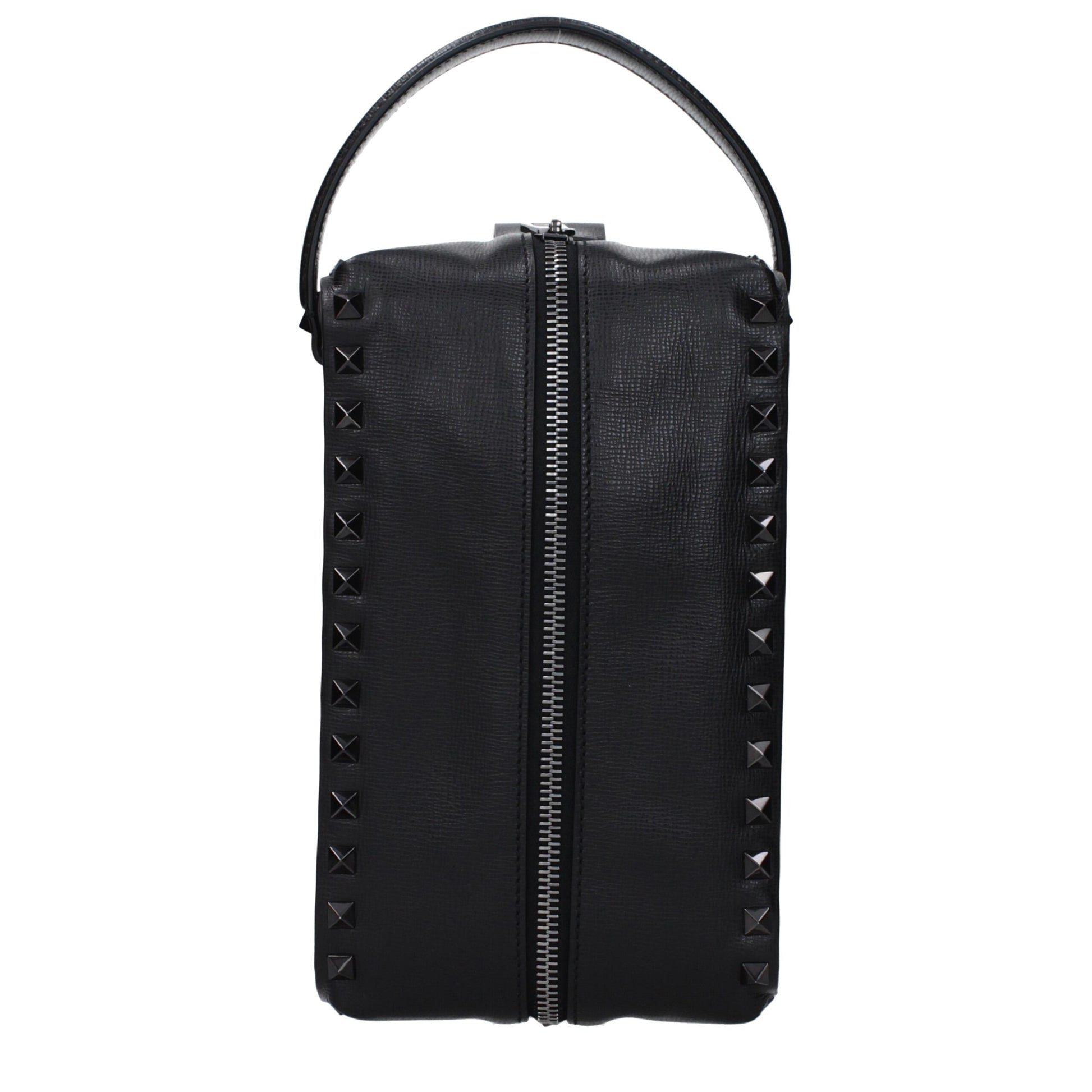 Valentino Garavani Rockstud Black Leather Clutch Bag curated by orvyn luxury accessories