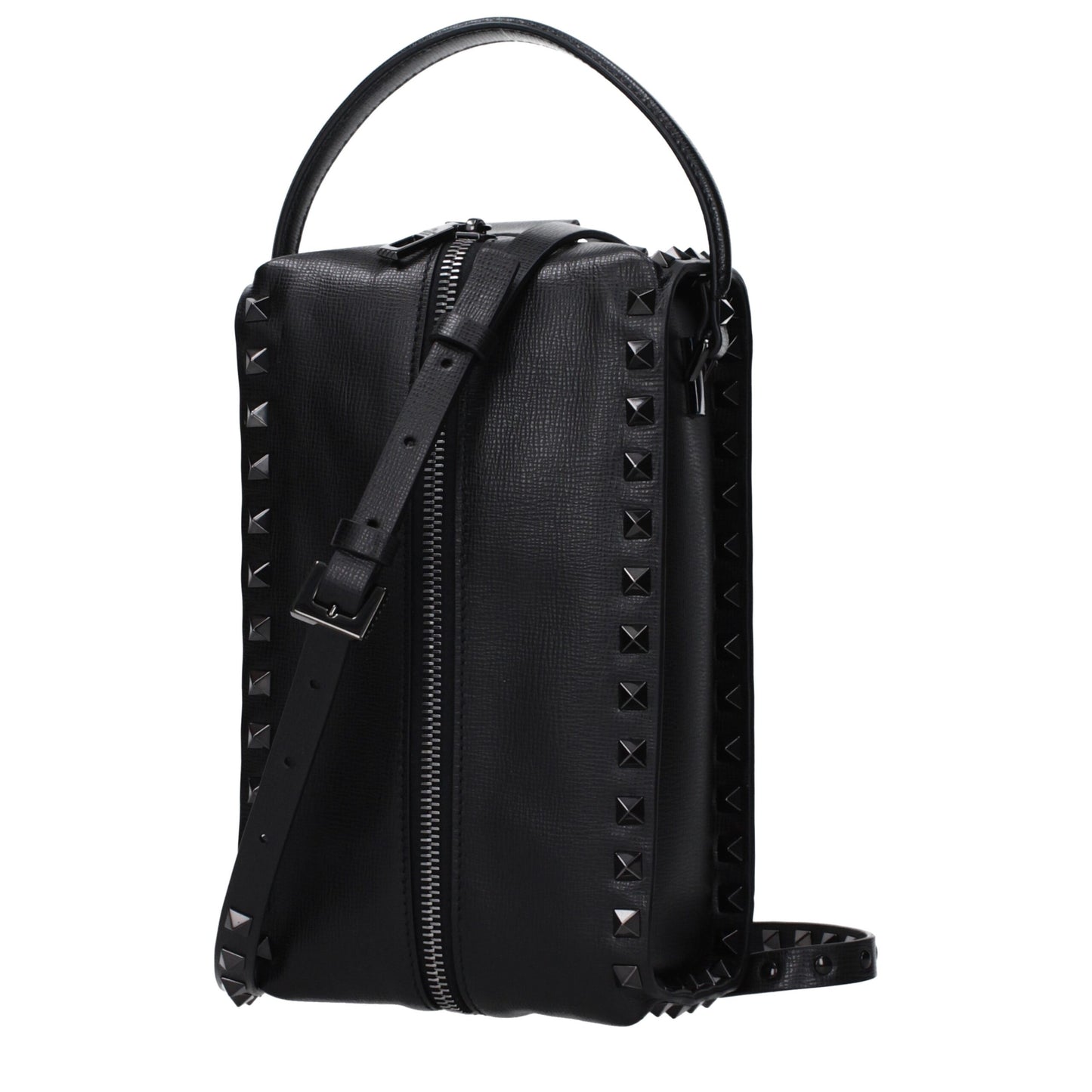 Valentino Garavani Rockstud Black Leather Clutch Bag curated by orvyn luxury accessories