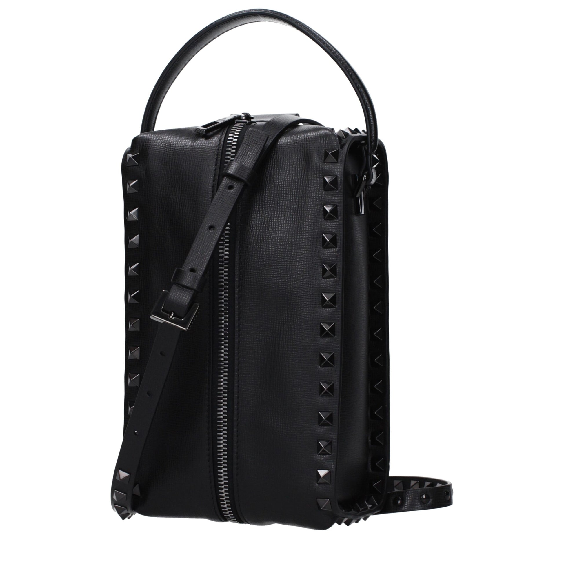Valentino Garavani Rockstud Black Leather Clutch Bag curated by orvyn luxury accessories