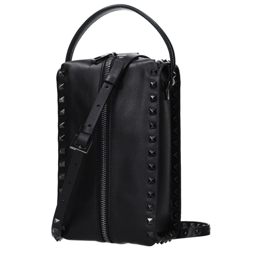Valentino Garavani Rockstud Black Leather Clutch Bag