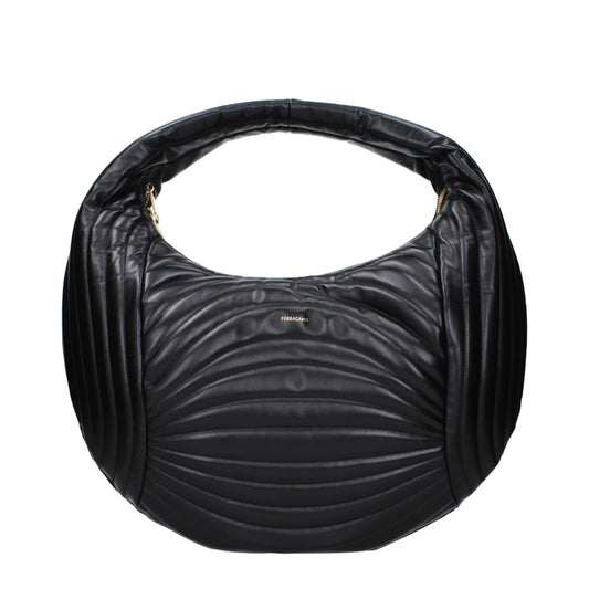Salvatore Ferragamo Black Leather Handbag Curated Luxury Accessories by Orvyn