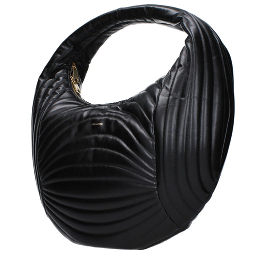 Salvatore Ferragamo Black Leather Handbag Curated Luxury Accessories by Orvyn