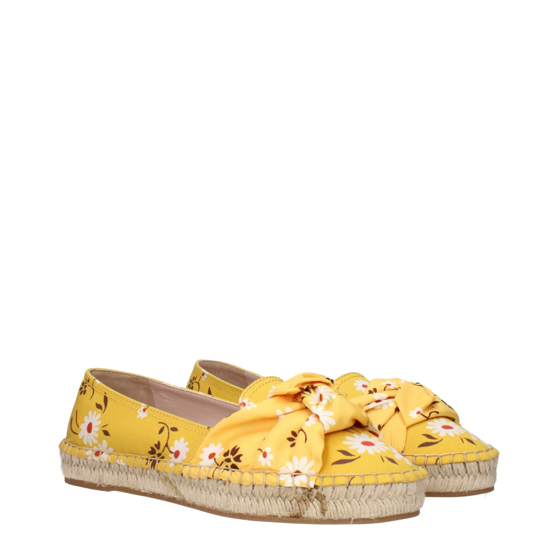 Miu Miu Yellow Fabric Espadrilles Curated Luxury Accessories by Orvyn