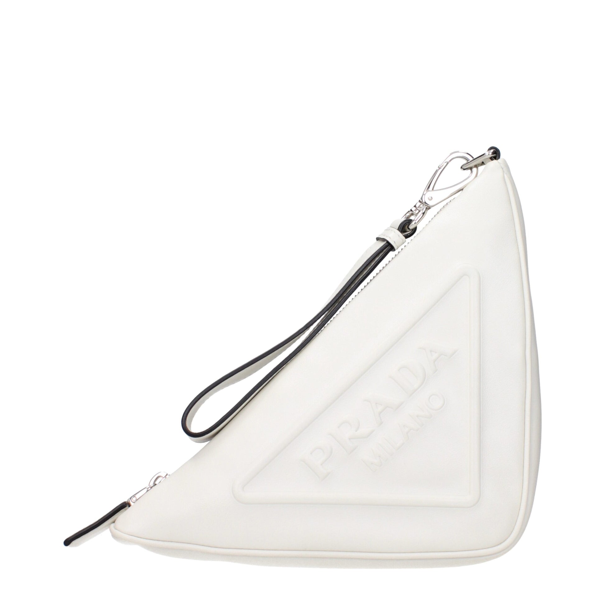 Prada White Leather Clutch Bag Curated Luxury Accessories by Orvyn