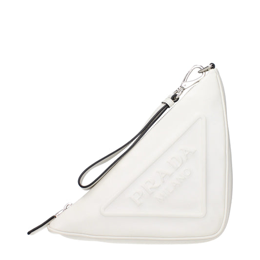 Prada White Leather Clutch Bag Curated Luxury Accessories by Orvyn