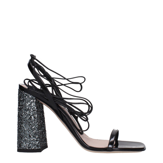 Miu Miu Black Leather Platform Sandals Curated Luxury Accessories by Orvyn