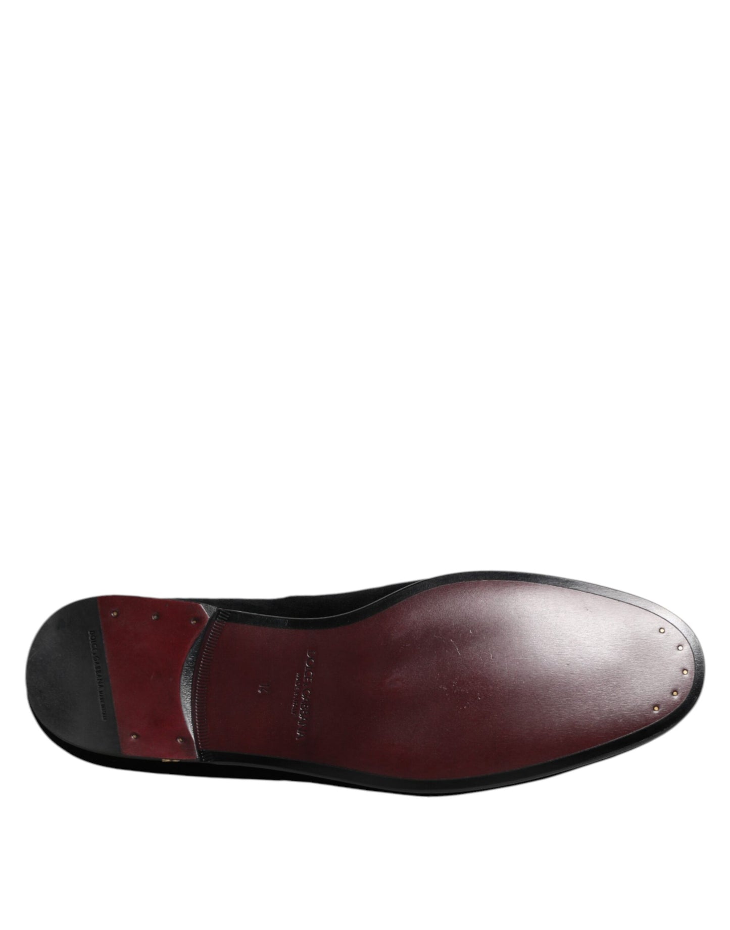 Dolce & Gabbana Black Velvet Gold Crown Mens Loafers Shoes Curated Luxury Accessories by Orvyn
