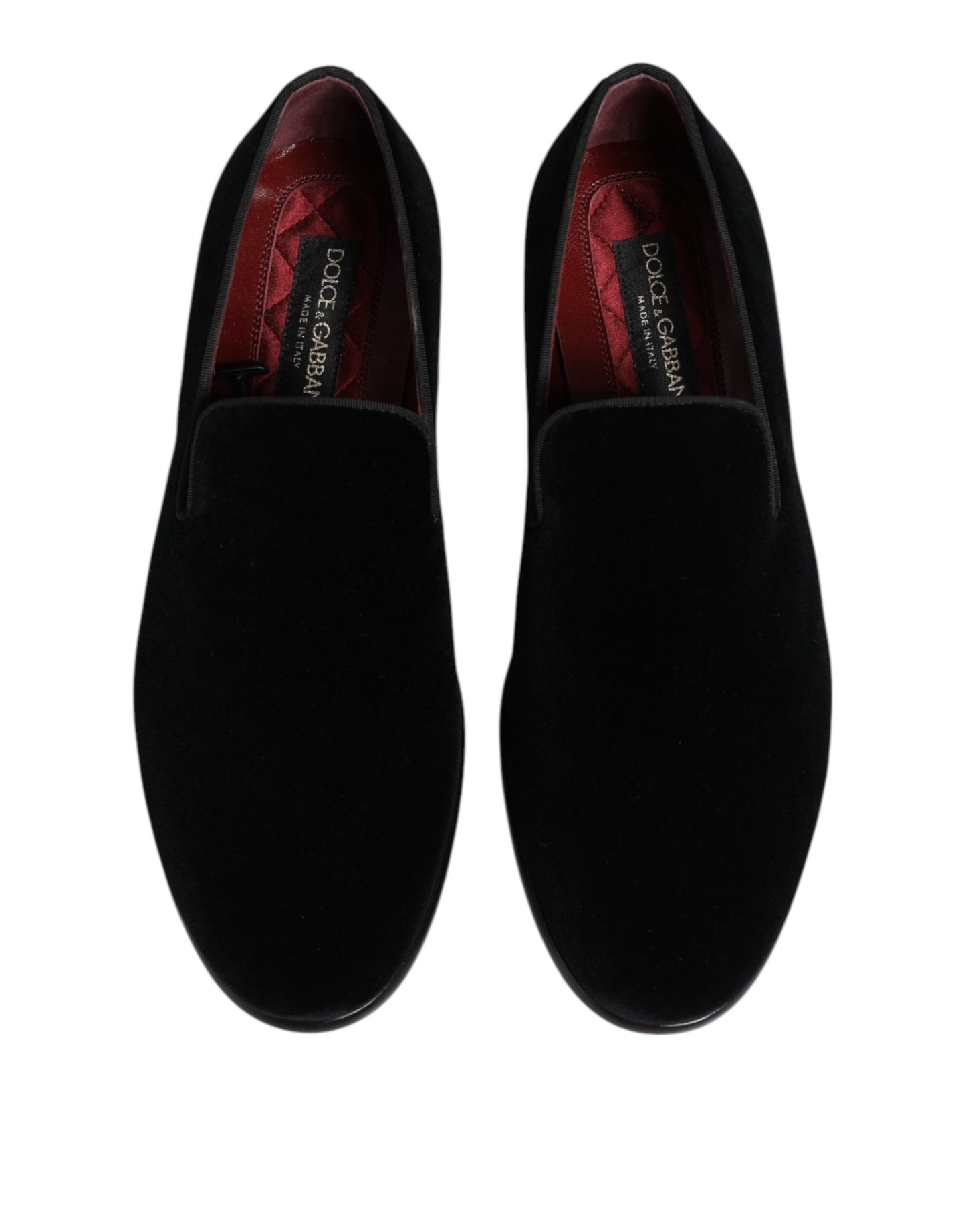 Dolce & Gabbana Black Velvet Loafers Formal Men Dress Shoes Curated Luxury Accessories by Orvyn