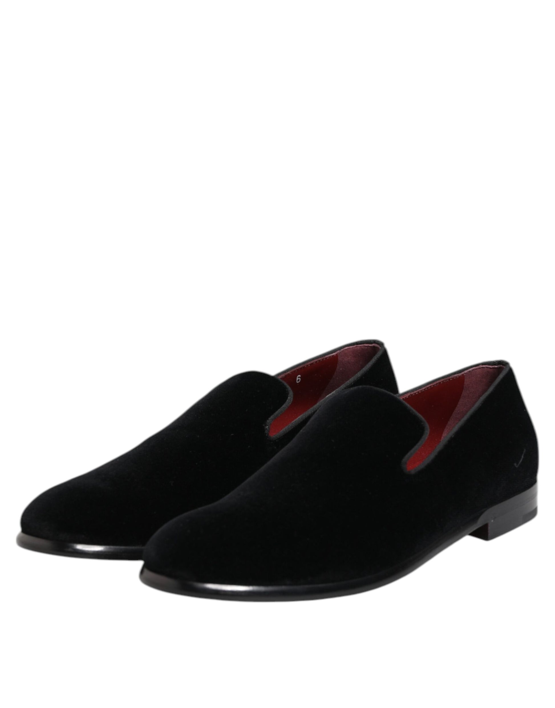 Dolce & Gabbana Black Velvet Loafers Formal Men Dress Shoes Curated Luxury Accessories by Orvyn