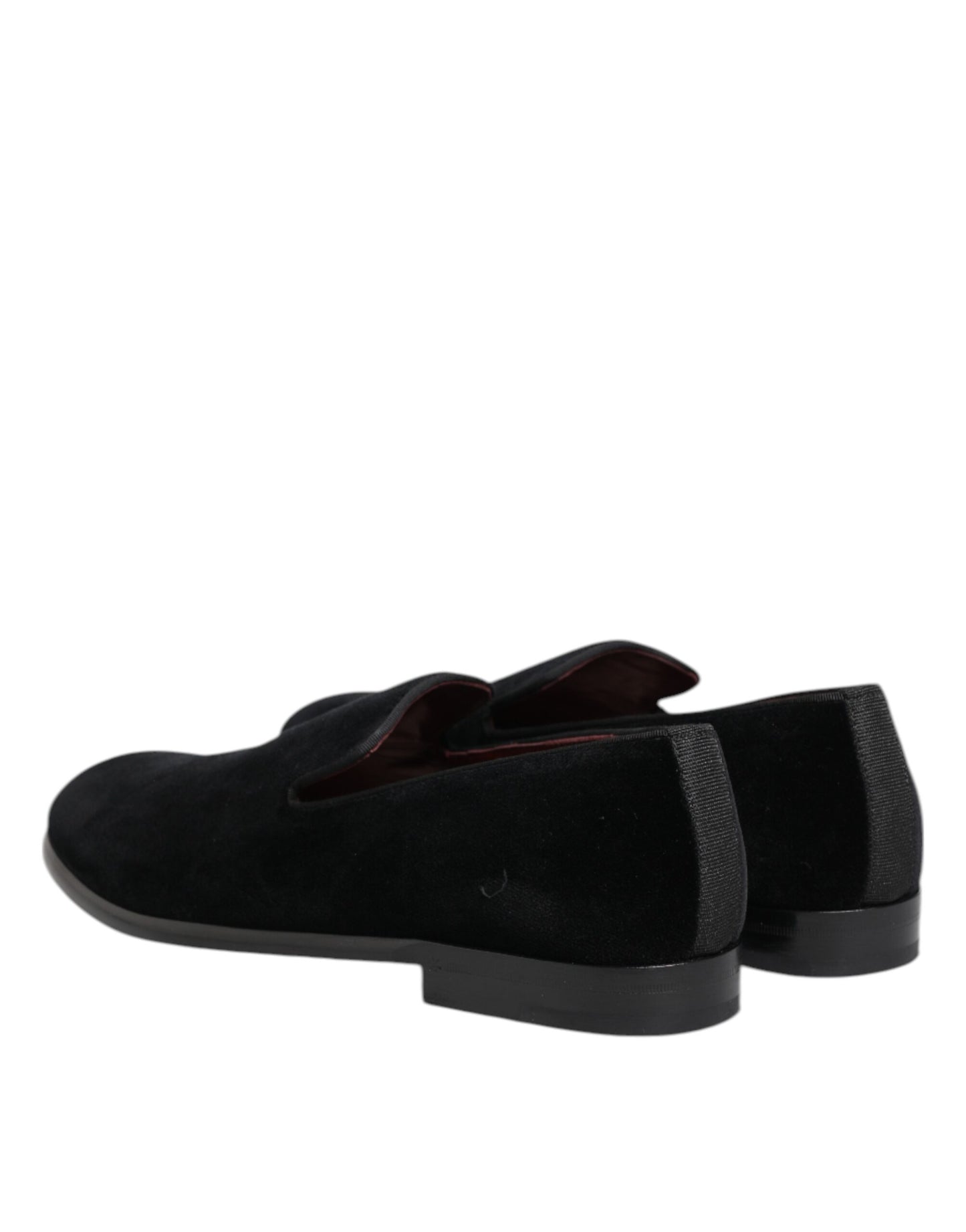 Dolce & Gabbana Black Velvet Loafers Formal Men Dress Shoes Curated Luxury Accessories by Orvyn