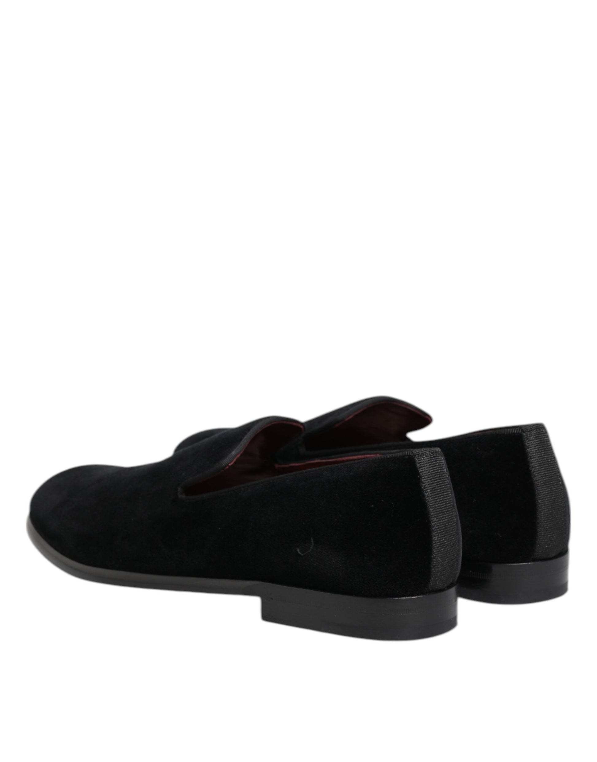 Dolce & Gabbana Black Velvet Loafers Formal Men Dress Shoes Curated Luxury Accessories by Orvyn